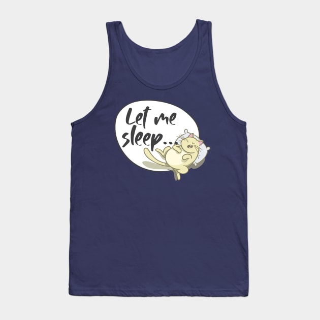 Sleepy Cat Tank Top by Garlicky